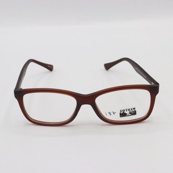 Brown Hipster Rectangle Eyeglasses Gotham - Picture 1 of 2